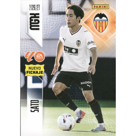 Hazte con Sato Nuevo Fichaje Valencia Cartas Panini Megacracks 2026-27