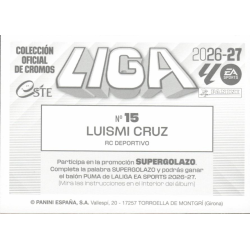 Empieza a coleccionar Luismi Cruz Deportivo Cromos Panini Liga Este 2026-27