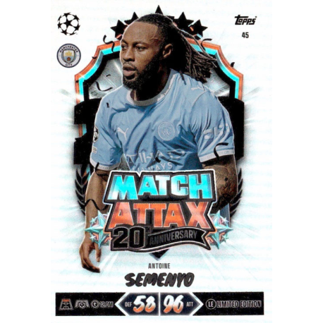Buy Cards online Antoine Semenyo Match Attax 20th Anniversary Topps Match Attax UCC 2026-27