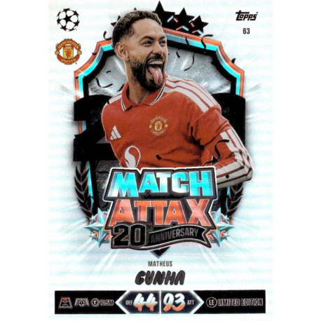Completa tu colección Matheus Cunha Match Attax 20th Anniversary Topps Match Attax UCC 2026-27
