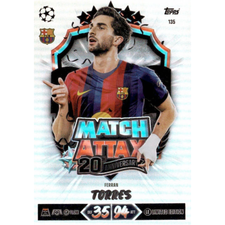 Consigue ahora Ferran Torres Match Attax 20th Anniversary Topps Match Attax 2026-27