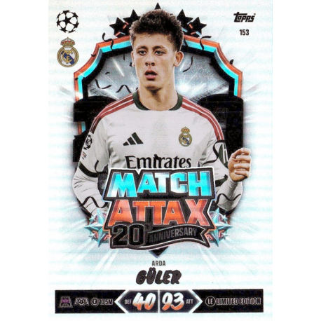 Añade a tu colección Arda Güler Match Attax 20th Anniversary Match Attax Champions League 2026-27