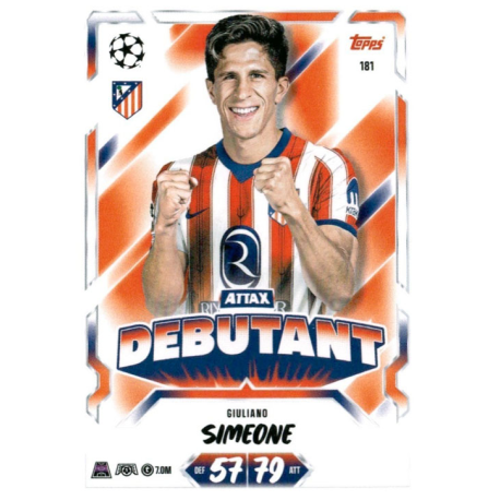 Busca y compra Giuliano Simeone Attax Debutant Topps Match Attax 2026-27