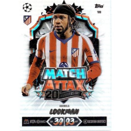 Get Ademola Lookman Match Attax 20th Anniversary Topps UEFA Match Attax 2026-27