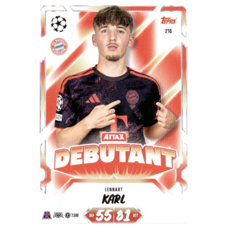 Find and Buy Cards Lennart Karl Attax Debutant Topps UCC Match Attax 2026-27