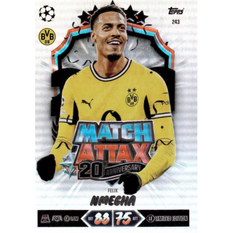 Hazte con Felix Nmecha Match Attax 20th Anniversary Topps Match Attax 2026-27