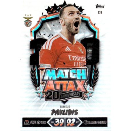 Consigue Vangelis Pavlidis Match Attax 20th Anniversary Topps Match Attax 2026-27