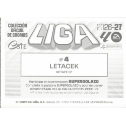 Encuentra Cromos Letacek Getafe Colección Panini Liga Este 2026-27