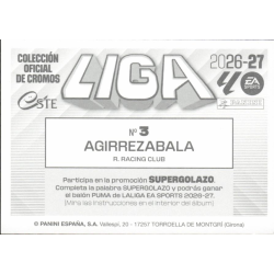 Consigue Cromos Agirrezabala Racing Santander Panini LaLiga Este 2026-27