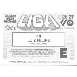 Añade cromos a tu colección Luiz Felipe Rayo Vallecano Cromos Liga Este 2026-27
