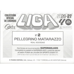 Collect Stickers Pellegrino Matarazzo Real Sociedad Panini Liga Este 2026-27