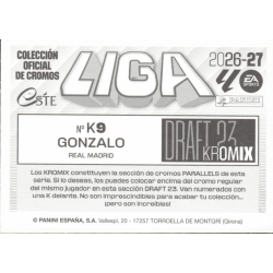Get Your Missing Stickers Gonzalo Draft 23 Kromix Liga Este 2026-27