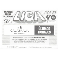 Missing a Sticker Calatraba Últimos Fichajes Liga Este 2026-27 Individual Stickers