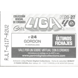 Complete Your Collection Gordon Barcelona Últimos Fichajes Panini Liga Este 2026 2027