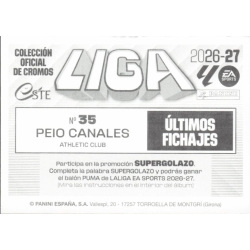 Busca tus cromos Peio Canales Athletic Club Últimos Fichajes Cromos Panini Liga Este 2026-27