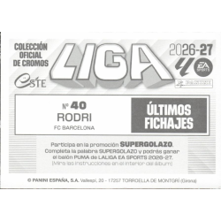 Termina tu colección Rodri Barcelona Últimos Fichajes Liga Este 2026/27