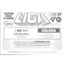 Encuentra los cromos que te faltan Musuayi Levante Coloca Cromos LaLiga 2026-27 Panini