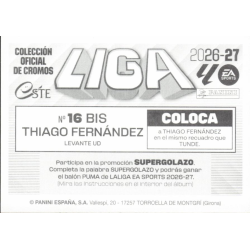 Empieza tu colección Thiago Fernández Levante Coloca Cromos LaLiga 2026-27 Panini
