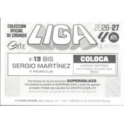 Empieza tu colección Sergio Martínez Racing Santander Coloca Panini Liga Este 2026 2027