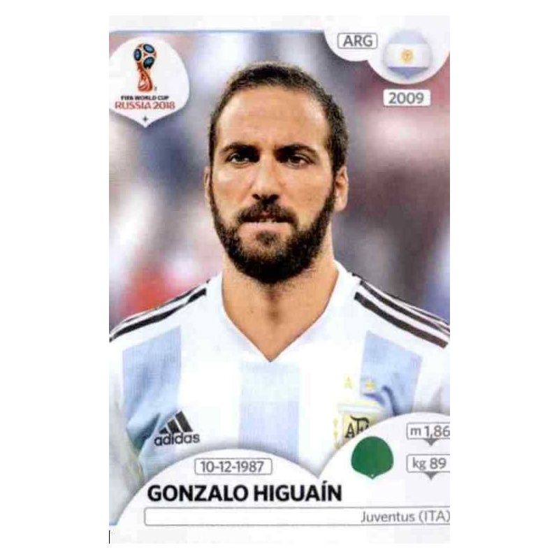 291 Panini World Cup 2018 Russia Gonzalo Higuaín Argentina No 
