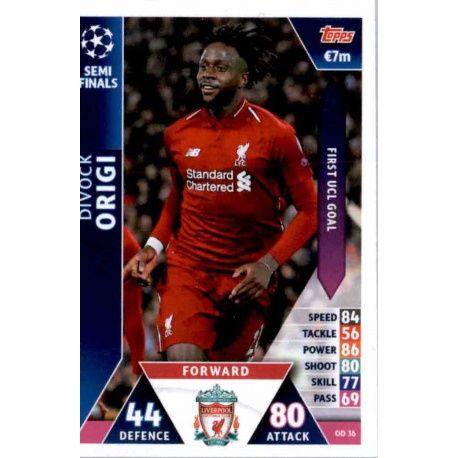 Divock Origi Liverpool OD36 Match Attax On Demand