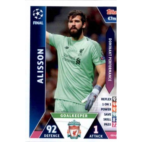Alisson Liverpool OD42 Match Attax On Demand