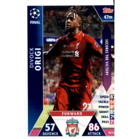 Divock Origi Liverpool OD45 Match Attax On Demand
