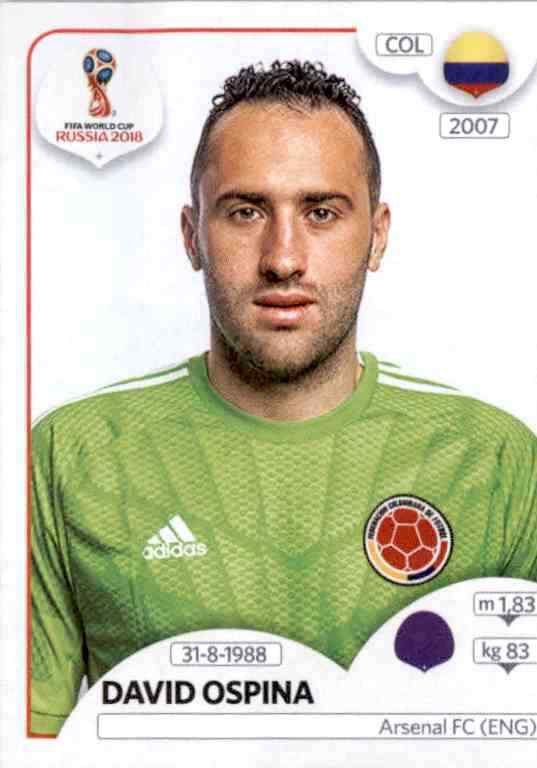 Sticker David Ospina from Colombia Panini World Cup Russia