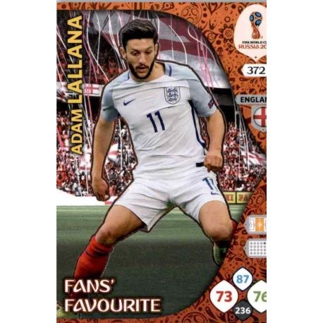 Adam Lallana Fans Favourite 371 Adrenalyn XL Russia 2018 