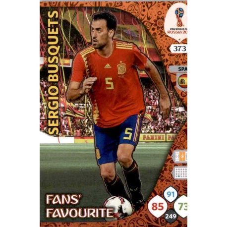 Sergio Busquets Fans Favourite 372 Adrenalyn XL Russia 2018 