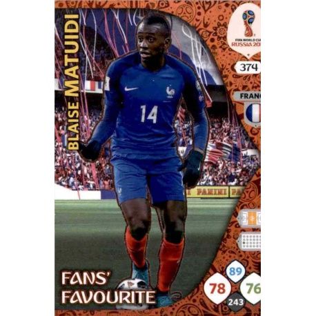 Blaise Matuidi Fans Favourite 373 Adrenalyn XL Russia 2018 