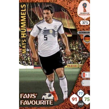 Mats Hummels Fans Favourite 374 Adrenalyn XL Russia 2018 