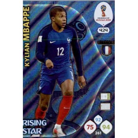 Kylian Mbappé Rising Stars 424 Adrenalyn XL World Cup 2018 