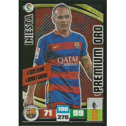 Iniesta Premium Oro Edición Limitada Adrenalyn XL La Liga 2015-16