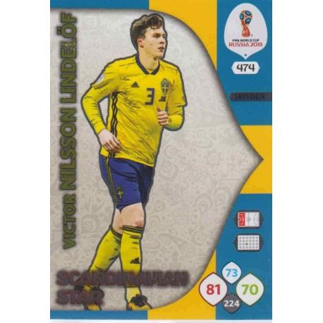 Victor Nilsson Lindelöf Scandinavian Stars 474 Adrenalyn XL Russia 2018 