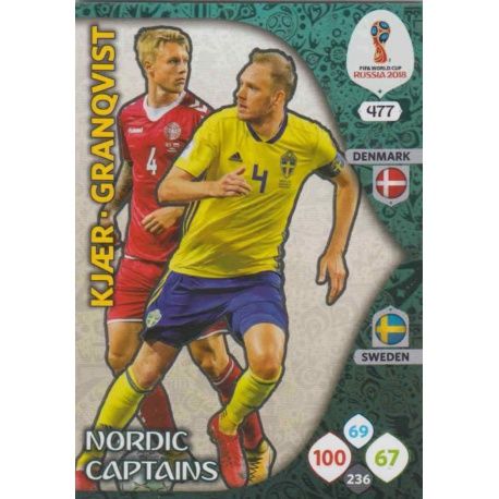 Simon Kjær / Andreas Granqvist Scandinavian Stars 477 Adrenalyn XL Russia 2018 