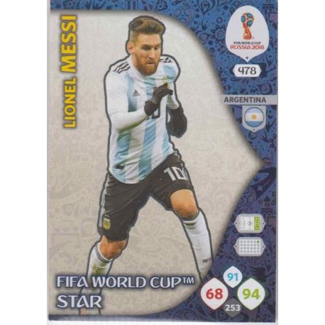 Lionel Messi Fifa World Cup Stars 478 Adrenalyn XL Russia 2018 