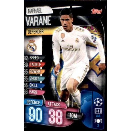 Raphael Varane Real Madrid REA 4 Match Attax Champions 2019-20