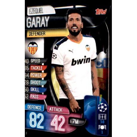 Ezequiel Garay Valencia VAL 6 Match Attax Champions 2019-20