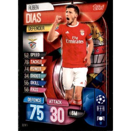 Ruben Dias SL Benfica BEN 5 Match Attax Champions 2019-20