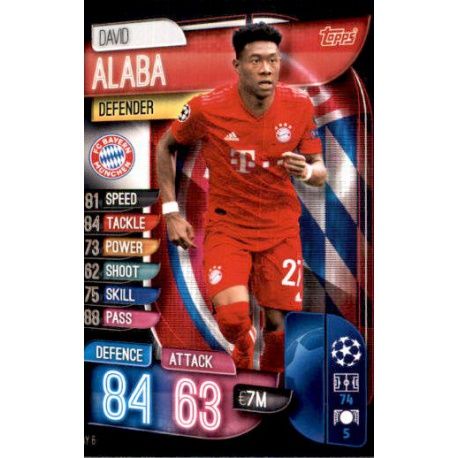 David Alaba Bayern Munich BAY 6 Match Attax Champions 2019-20