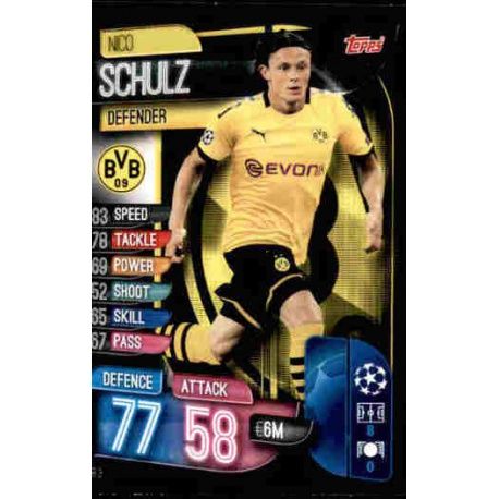 Niko Schultz Borussia Dortmund DOR 3 Match Attax Champions 2019-20
