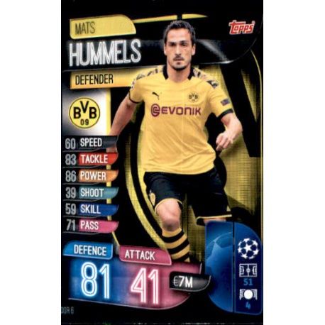 Mats Hummels Borussia Dortmund DOR 6 Match Attax Champions 2019-20