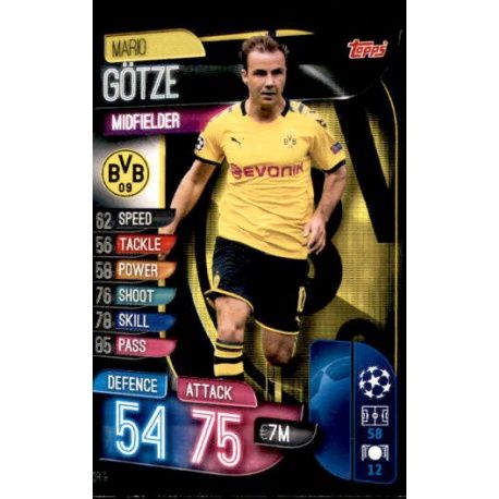 Mario Gotze Borussia Dortmund DOR 9 Match Attax Champions 2019-20