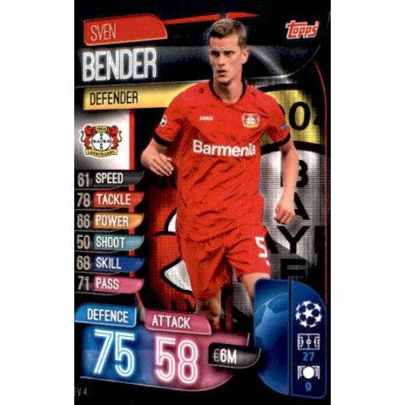 Sven Bender Bayer Leverkusen LEV 4 Match Attax Champions 2019-20