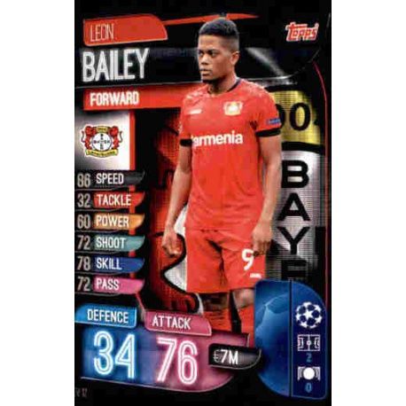 Leon Bailey Bayer Leverkusen LEV 12 Match Attax Champions 2019-20
