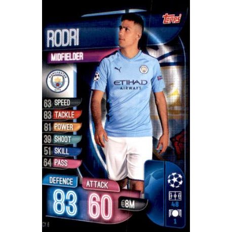 Rodri Manchester City MCY 6 Match Attax Champions 2019-20