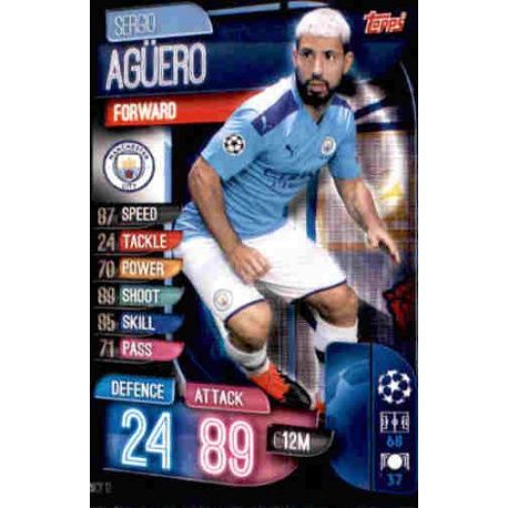 Sergio Agüero Manchester City MCY 12 Match Attax Champions 2019-20