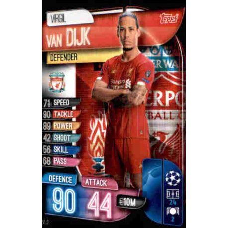 Virgil van Dijk Liverpool LIV 3 Match Attax Champions 2019-20