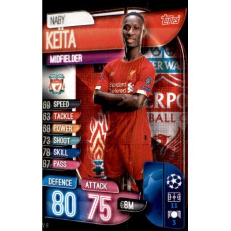 Naby Keita Liverpool LIV 9 Match Attax Champions 2019-20
